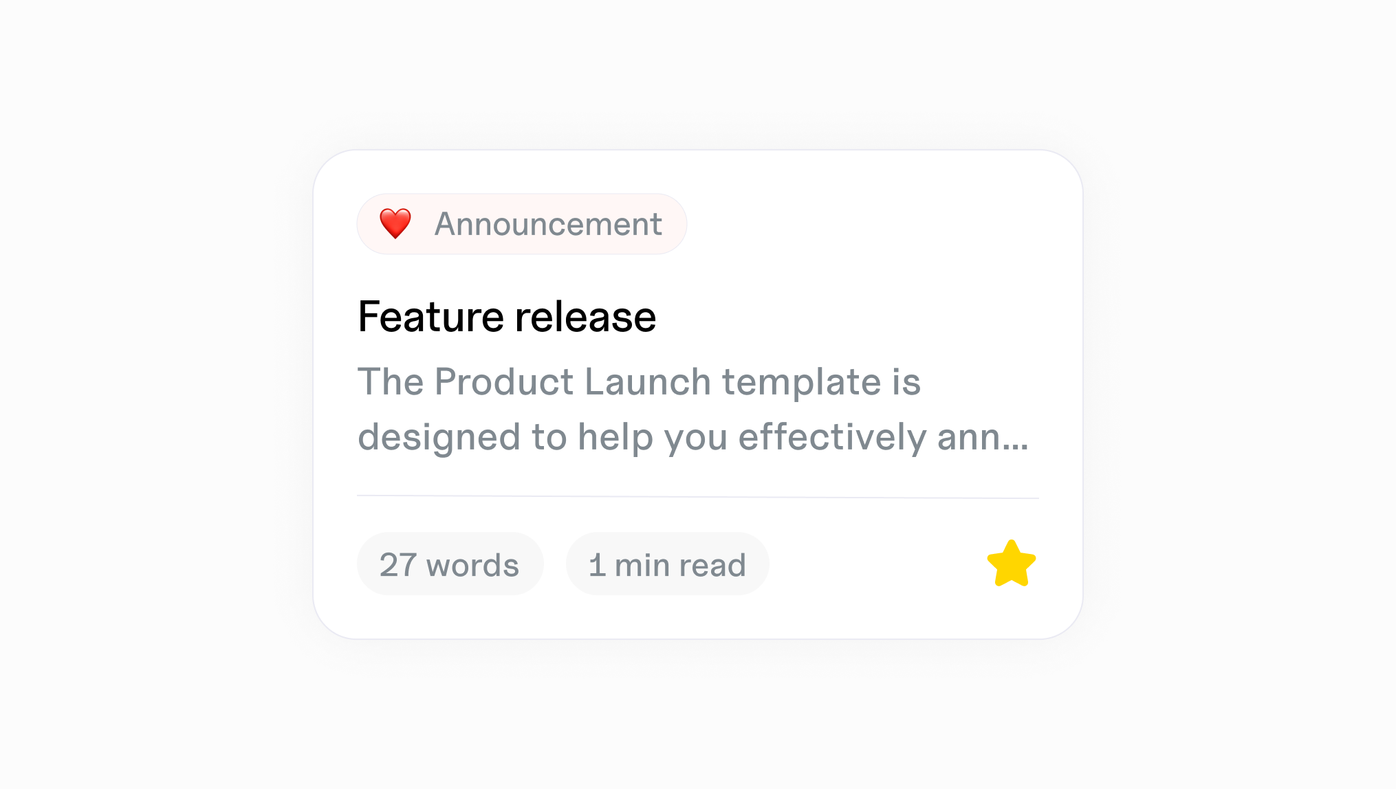 Star favorite templates